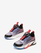  Pantofi Sport Sneakerși Negri-Roșii Plati cu Talpă Decorativă Rulagia