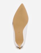  Pantofi stiletto Argintii Clasici cu Branț din Piele Florinara