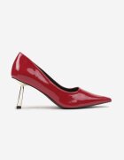  Pantofi stiletto Bordeaux lăcuiți pe toc stiletto metalic Rivlina