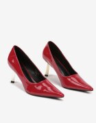  Pantofi stiletto Bordeaux lăcuiți pe toc stiletto metalic Rivlina