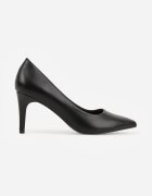  Pantofi stiletto Negri Clasici cu Brant din Piele Leranda