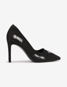  Pantofi stiletto Negri cu efect uzat din denim Botrose