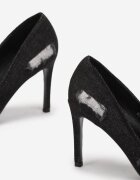  Pantofi stiletto Negri cu efect uzat din denim Botrose