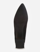  Pantofi stiletto negri cu toc cu zirconii cu branț din piele Cleitia