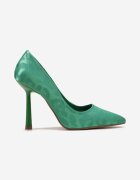  Pantofi Stiletto Verzi Clasici cu Luciu Felenil