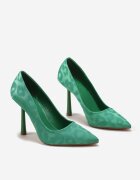  Pantofi Stiletto Verzi Clasici cu Luciu Felenil