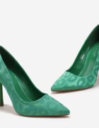  Pantofi Stiletto Verzi Clasici cu Luciu Felenil