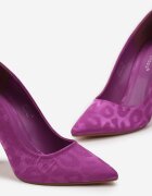  Pantofi stiletto Violeți Clasici cu Luciu Felenil