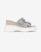  Papuci Albastri tip slip-on cu platformă cu catarame la barete Vezlira