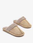  Papuci Bej închis Clasici Slip-on cu Blană Selomir