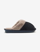  Papuci bleumarin clasici tip slip-on cu blană Selomir