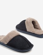  Papuci bleumarin clasici tip slip-on cu blană Selomir