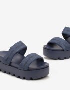  Papuci Bleumarin cu Talpă Groasă cu Barete cu Inscripții Nilenia