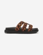  Papuci cu model leopard cu barete și inele metalice Elefona