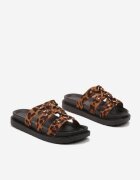  Papuci cu model leopard cu barete și inele metalice Elefona