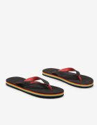  Papuci japonezi negri din piele ecologică pe talpă colorată Irnama