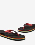  Papuci japonezi negri din piele ecologică pe talpă colorată Irnama