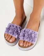  Papuci Mov cu decorațiuni florale și nituri Phinelaia