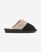  Papuci Negri Clasici slip-on cu blană Selomir