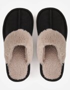  Papuci Negri Clasici slip-on cu blană Selomir