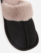  Papuci Negri Clasici slip-on cu blană Selomir