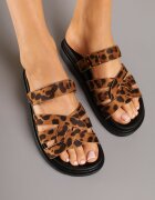  Papuci panteră cu barete decorative tip gladiator cu închidere velcro Hirna