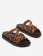  Papuci panteră cu barete decorative tip gladiator cu închidere velcro Hirna