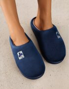  Papuci plați de velur bleumarin Vices Cleiona