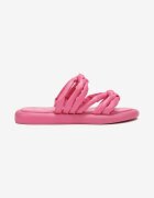  Papuci Plati Fucsia Decorați cu Noduri Albi