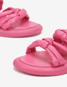  Papuci Plati Fucsia Decorați cu Noduri Albi