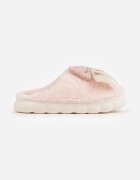  Papuci Roz cu blană și fundiță decorativă Naolise