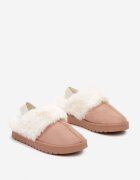  Papuci Roz slip-on cu blăniță și bandă elastică la călcâi Eriyona