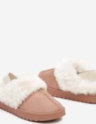  Papuci Roz slip-on cu blăniță și bandă elastică la călcâi Eriyona