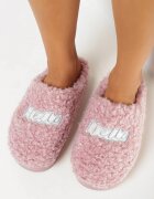  Papuci Rozalii din Blană Artificială cu Aplicație Decorativă Valentillo