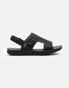  Papuci și sandale plate negre cu decupaje decorative cusături și catarame Alishapia