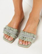  Papuci Verzi cu Vârf Pătrat cu Zirconii Osaza