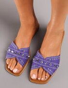  Papuci Violet cu Ornamente Metalice și Vârf Pătrat Xantiasa