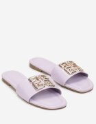  Papuci Violet cu vârf pătrat și ornament metalic Arilline