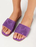  Papuci Violet cu Zircon cu vârf pătrat Gerti