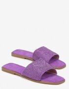  Papuci Violet cu Zircon cu vârf pătrat Gerti