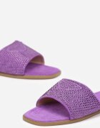  Papuci Violet cu Zircon cu vârf pătrat Gerti