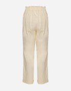 pesail Pantaloni bej deschis de bumbac cu talie înaltă și legătură decorativă Vilwia