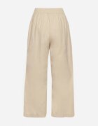 pesail Pantaloni Bej din bumbac Largi cu elastic și șnur în talie Faliova