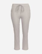 pesail Pantaloni Gri de stofă cu elastic în talie și șnur cu buzunare Hevissa