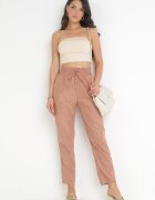 pesail Pantaloni roz închis cu elastic în talie Krette