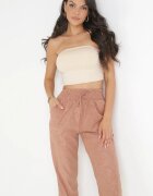 pesail Pantaloni roz închis cu elastic în talie Krette