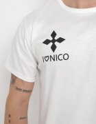  Pijama albă din bumbac 2 piese cu tricou cu imprimeu și pantaloni scurți lărguți Tarietha
