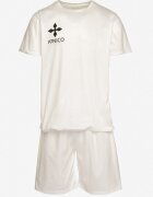  Pijama albă din bumbac 2 piese cu tricou cu imprimeu și pantaloni scurți lărguți Tarietha