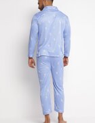  Pijama albastră deschisă de bumbac din 2 piese cu Cămașă și Pantaloni Lallitte