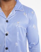  Pijama albastră deschisă de bumbac din 2 piese cu Cămașă și Pantaloni Lallitte